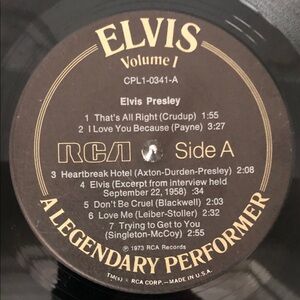 Elvis Presley Vinyl Album Elvis Volume 1